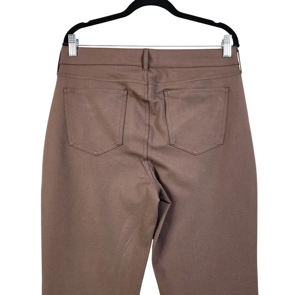 NYDJ Womens Sculpt Her Marilyn Straight Leg Pants Size 14P Brown Lift Tuck Ponte